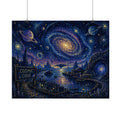 Cosmic Cove Poster — Starry Galaxy Nightscape Art Print